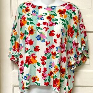 Bobeau Floral Blouse size Small